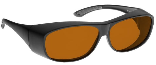 NOIR Amber colored filters in slick black sunglasses frame