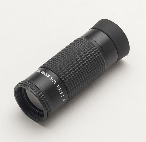 The Walters monocular is black with a rubber piece at one where you look through. The middle is textured to make it easier to focus and the end also has  textured material to help you lock in for precision.