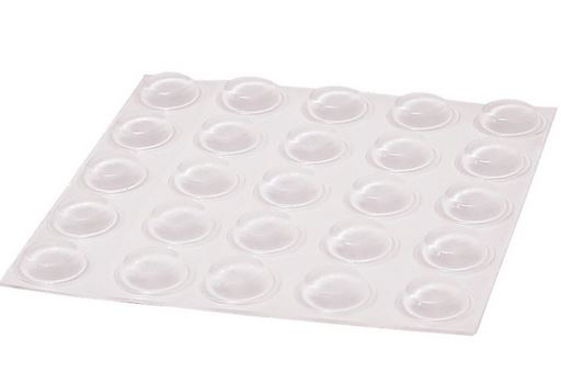 A sheet of 25 medium sized clear bump dots