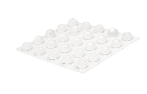 A sheet of 25 small clear colored bump dots