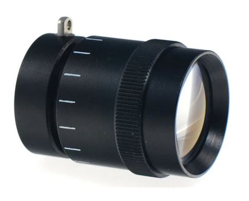 The monocular is small and metal. One end has a loop so you can attach a lanyard and a finger clip. There are marks in middle portion that you rotate to focus with a rigid grip.