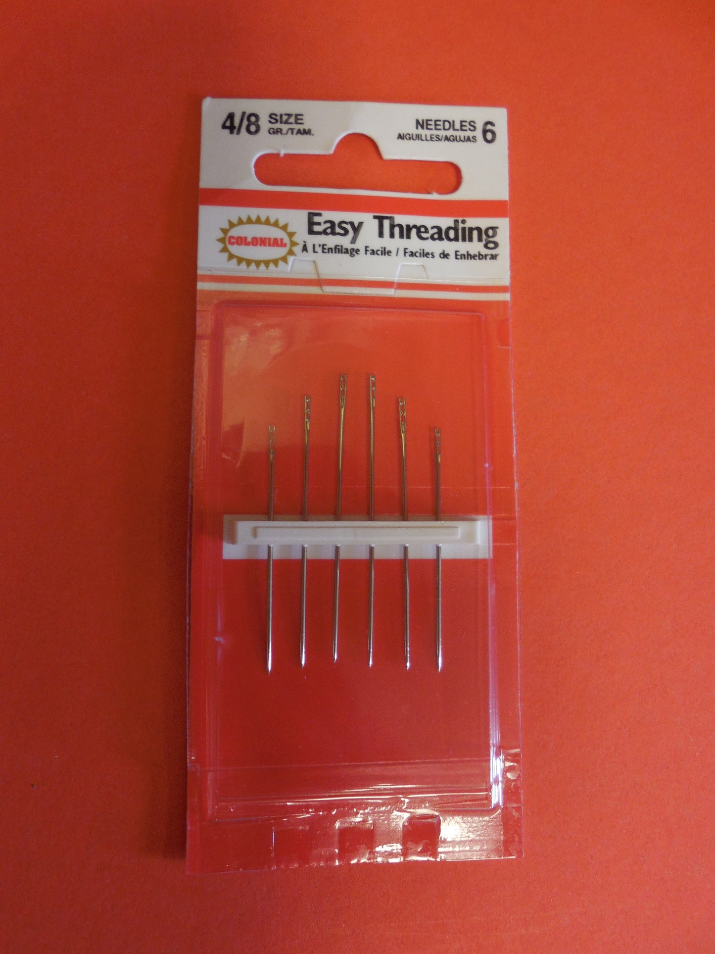 A 6 pack of easy threading needles