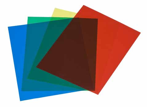 Blue, Green, Yellow and Red Filter sheets