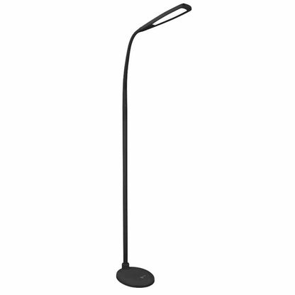 A long thin black lamp with an LED light on the end of a goose neck
