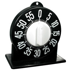 A timer with large white tactile digits