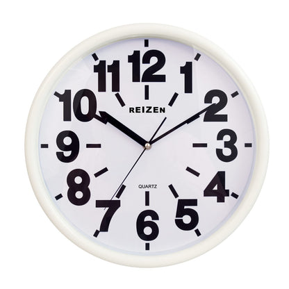 White Face Wall Clock with Large Black Numbers....10:10AM