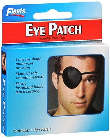 Packaging of Eye Patch with a handsome young man modeling the patch