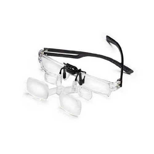 A Pair of Max TV Clip Ons Attachced to the frames of glasses