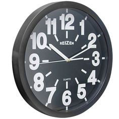 Black Face Wall Clock with Large White Numbers...10:11AM