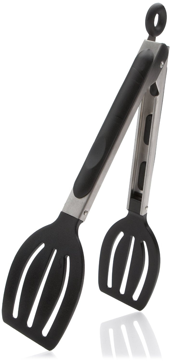 Double Spatula with locking mechanism at the bottom of the handle